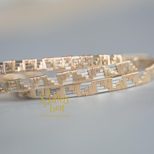spoiledbrat jewelry编织金银配手镯 商品图5