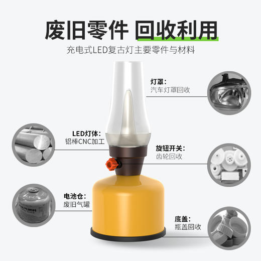 山力士 led复古灯 可充电移动照明灯 环保设计 商品图3