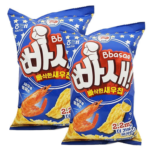[2捆绑]海太 鲜虾味膨化片原味60g*2 【中】 商品图0