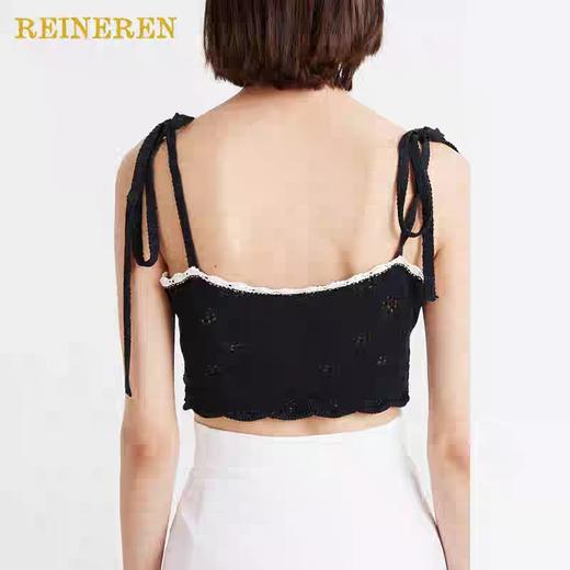 勾花条纹针织吊带上衣 商品图2