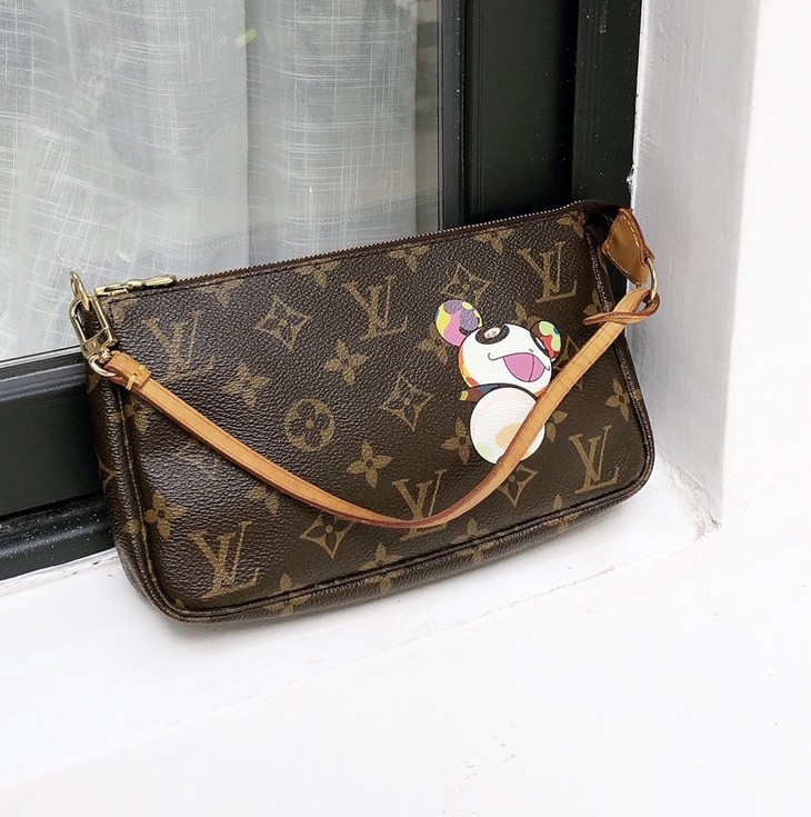 lv路易威登老花熊猫涂鸦麻将包