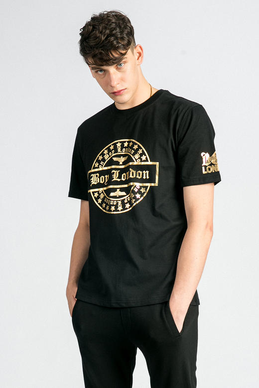 boy london常规款圆领短袖男2020夏圆形星星点缀老鹰烫金印花t恤bg2ts