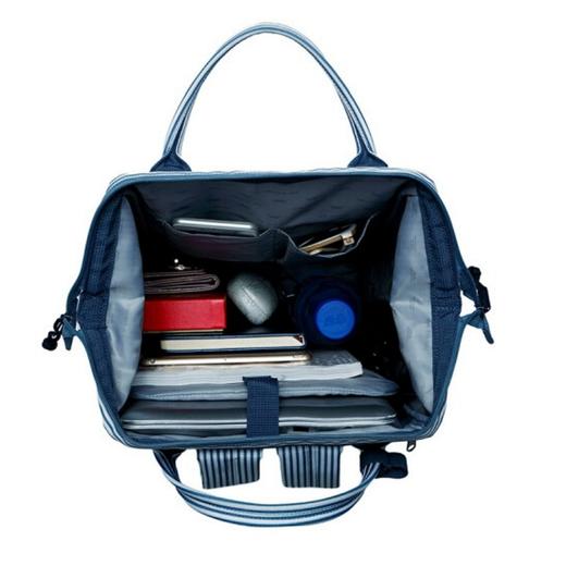 国内现货直发：乐天新款sun earth&u条纹大容量防水超轻双肩包（蓝白条纹拼藏青底） 商品图7