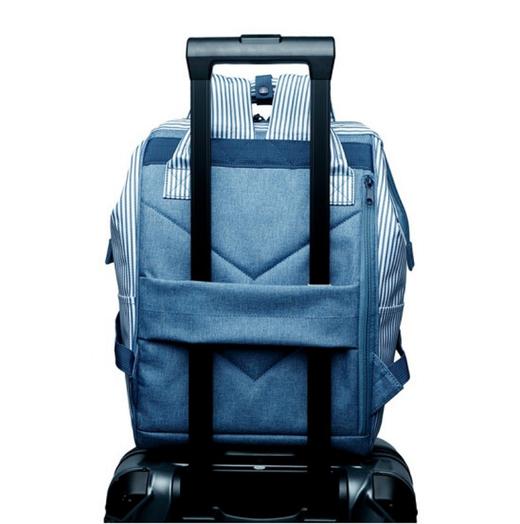 国内现货直发：乐天新款sun earth&u条纹大容量防水超轻双肩包（蓝白条纹拼藏青底） 商品图6