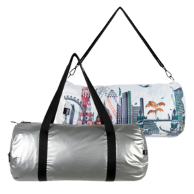 德国LOQI博物馆系列轻便折叠旅行袋-银色&伦敦印象