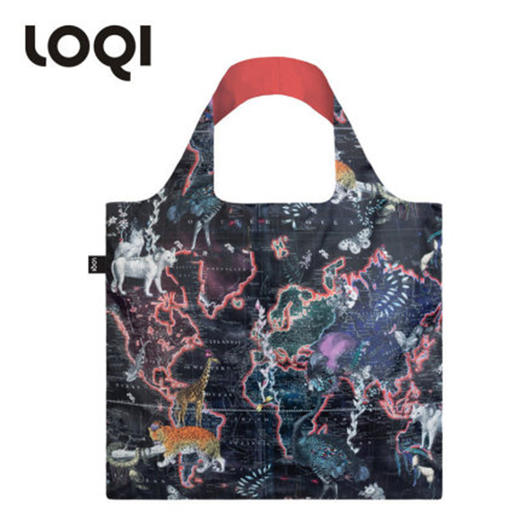 德国LOQI艺术系列收纳折叠环保袋-世界地图 商品图0