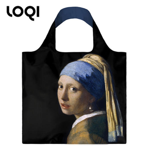 德国LOQI博物馆系列收纳折叠环保袋-戴珍珠耳环的少女 商品图0