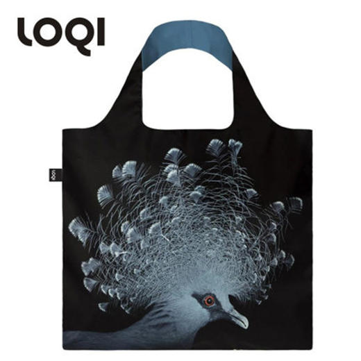德国LOQI艺术系列收纳折叠环保袋-冠鸽 商品图0