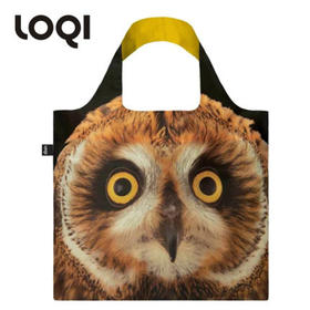 德国LOQI艺术系列收纳折叠环保袋-短耳猫头鹰