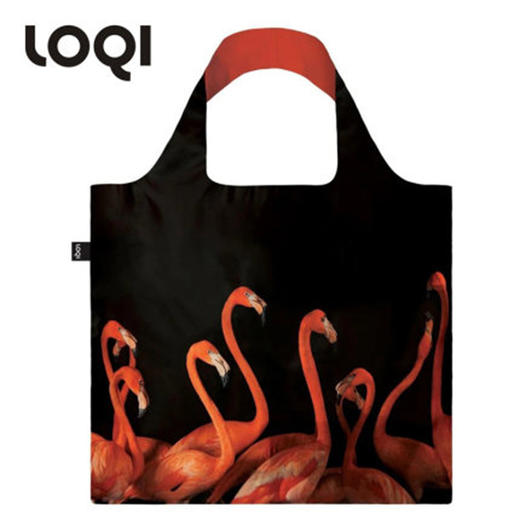 德国LOQI艺术系列收纳折叠环保袋-火烈鸟群 商品图0