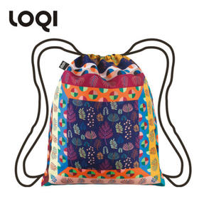 德国LOQI艺术系列轻便双肩束口包-叠方格