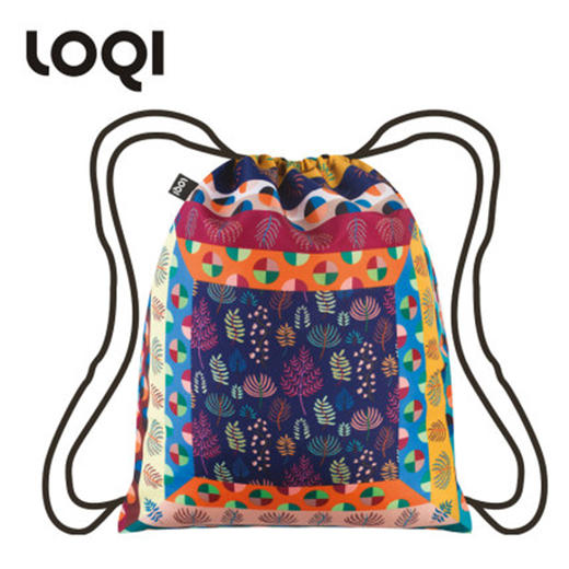 德国LOQI艺术系列轻便双肩束口包-叠方格 商品图0