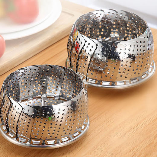 304不锈钢可伸缩折叠蒸架水果篮 商品图2