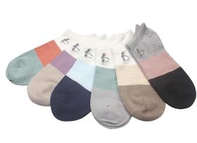 竹纤维刺绣女船袜26166