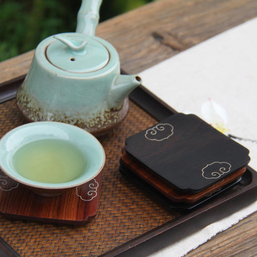 四方如意杯垫° 酸枝&紫光檀 商品图1
