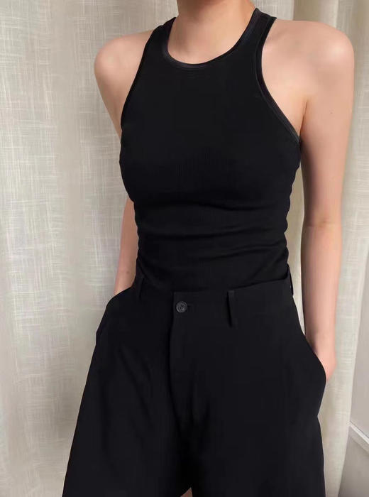 Viktoria Chan | SS2051 Dante Silk Trim Tank [上衣 黑/白/驼/灰] 商品图5