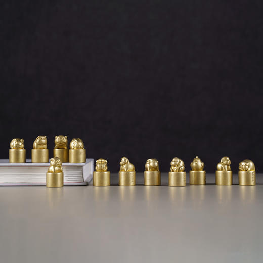 西泠印社 萌版十二生肖铜印章黄铜材质送印泥免费刻字 商品图3