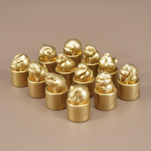 西泠印社 萌版十二生肖铜印章黄铜材质送印泥免费刻字 商品图4