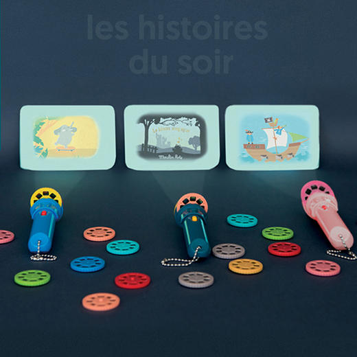 法国moulinroty小时光系列亲子互动讲故事投影灯手电筒 商品图0