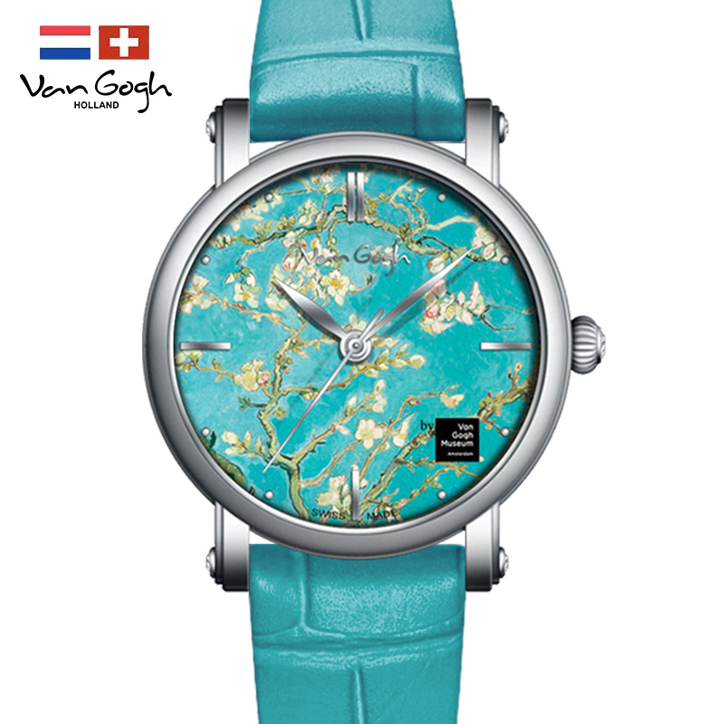 van gogh梵高手表女油画系列杏树潮牌石英腕表博物馆正版lady09