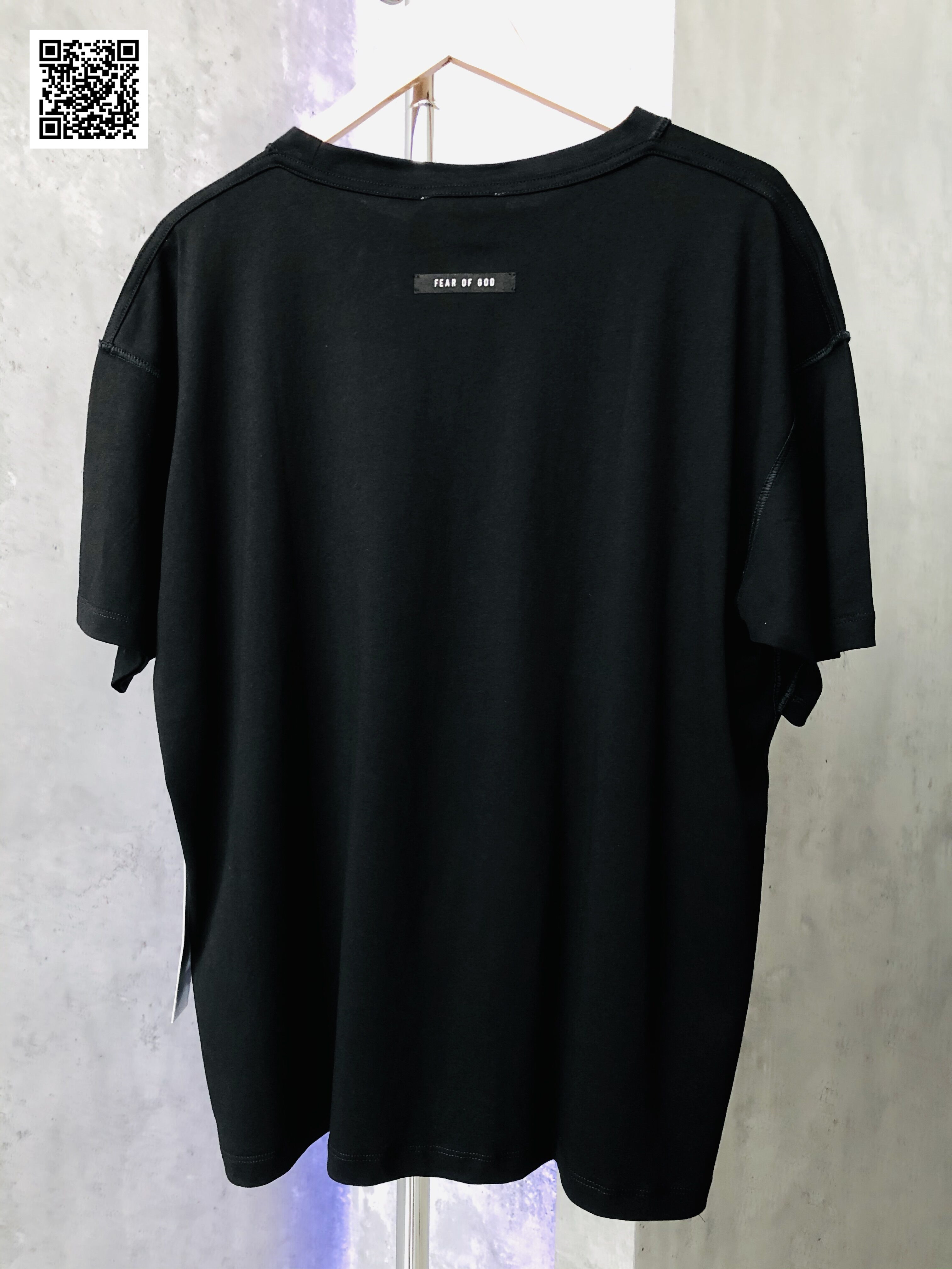 fear of god fog 女款 第六季fg印花3m反光圆领短袖 黑色宽松 xs s m