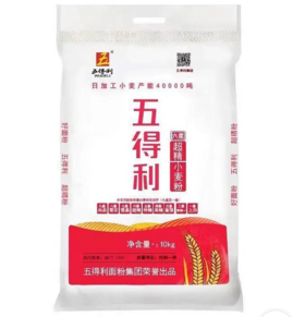 五得利超精小麦粉六星10公斤/袋3袋/包