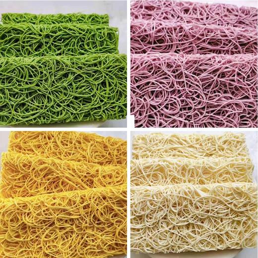 蔬菜面，菠菜面、紫薯面、南瓜面、胡萝卜面、淮山面、荞麦面，非油炸、块块面/大碗面，一箱8斤，55块左右 商品图0