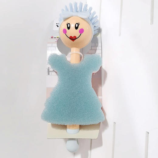 西班牙Vigar娃娃头碟刷+裙子海绵块-蓝色 商品图0