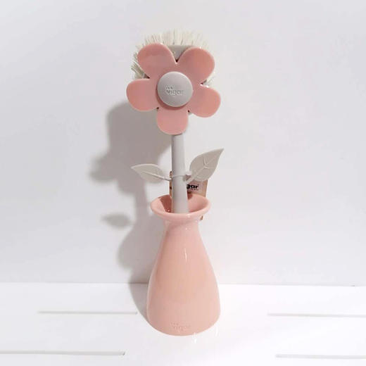 西班牙Vigar花系列碟刷带花瓶-粉色 商品图0