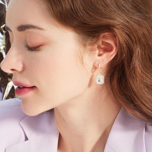INBA043 长方形闪耀镶钻耳环｜INCH EDITION 璀璨星河系列 赵露丝 陈都灵【限时价】 商品图3