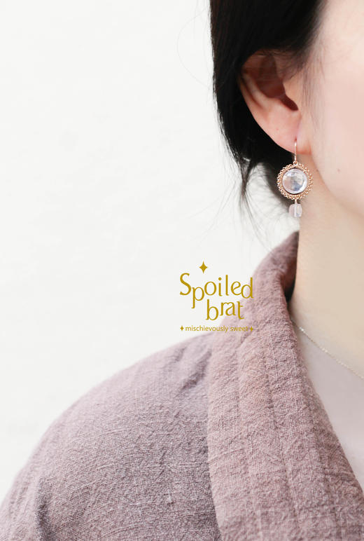 spoiledbrat jewelry轨道系列粉晶耳环 商品图4