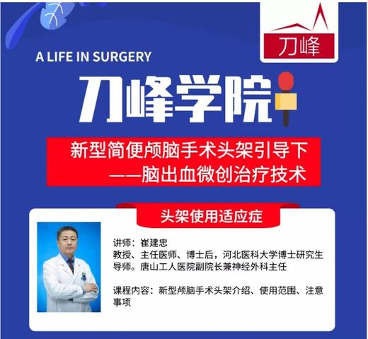 崔建忠教授-新型颅脑定位技术下微创脑出血手术 商品图0