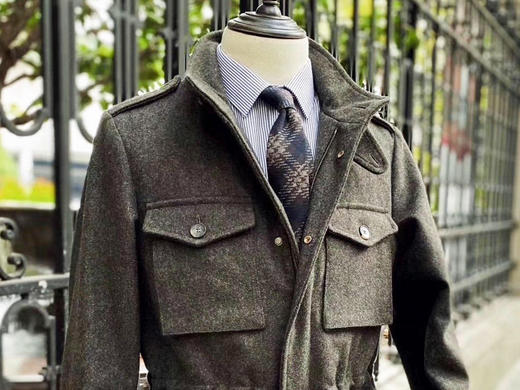 zerosettanta studio 花呢猎装外套 墨绿色