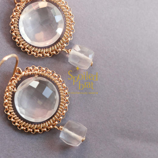 spoiledbrat jewelry轨道系列粉晶耳环 商品图2