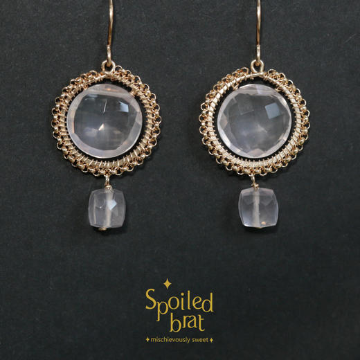 spoiledbrat jewelry轨道系列粉晶耳环 商品图0