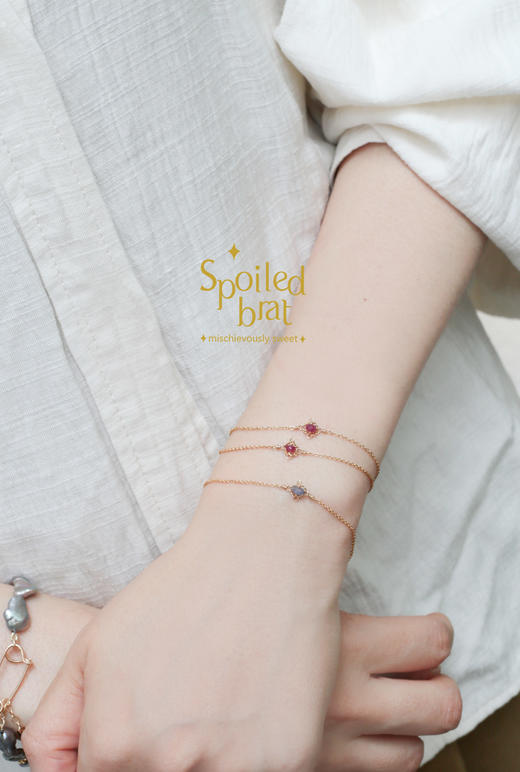 spoiledbrat jewelry凡尔赛坦桑石，红宝石手链 商品图6