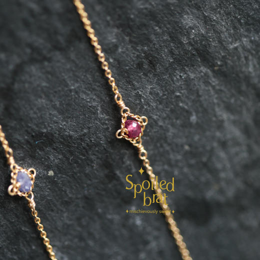 spoiledbrat jewelry凡尔赛坦桑石，红宝石手链 商品图1