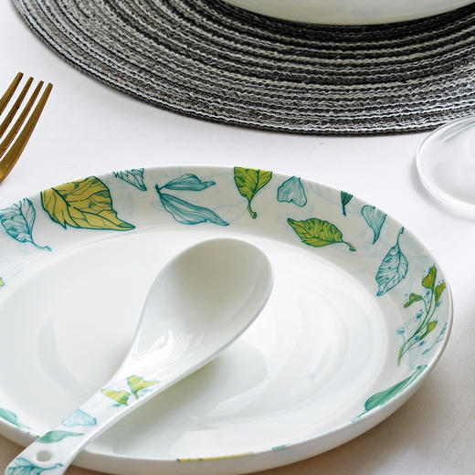 HOMY餐具套装清新绿叶16件组 商品图2