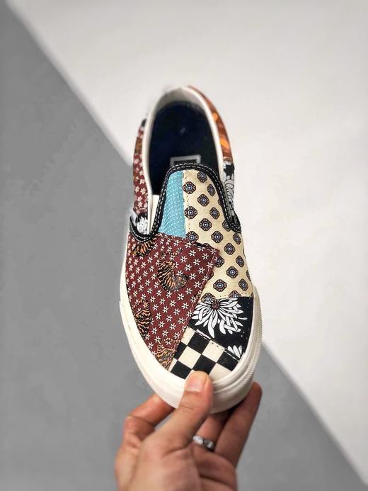 vans 夏季限定腰果花拼接懒人鞋一脚蹬/低帮复古帆布鞋 板鞋 万斯 era