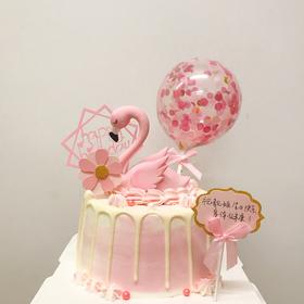 狮子家-ins风火烈鸟少女心生日蛋糕 纪念日蛋糕 聚会 仪式感必备
