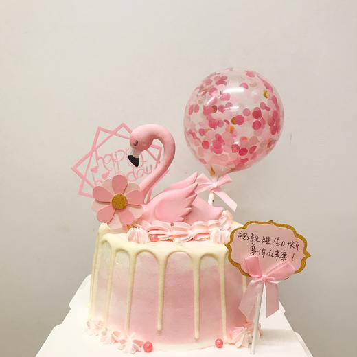 狮子家-ins风火烈鸟少女心生日蛋糕 纪念日蛋糕 聚会 仪式感必备 商品图0