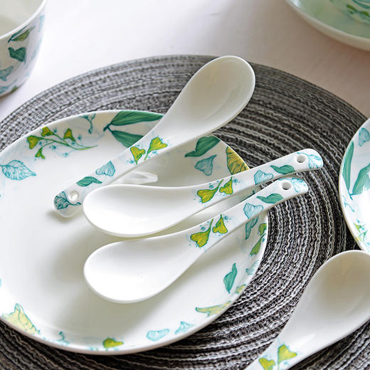 HOMY餐具套装清新绿叶16件组 商品图3