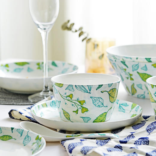 HOMY餐具套装清新绿叶16件组 商品图1