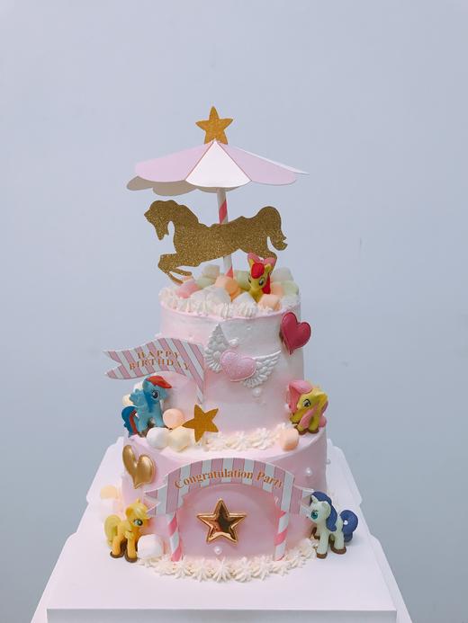 狮子家-旋转木马双层生日蛋糕 纪念日蛋糕 聚会 仪式感必备 商品图0