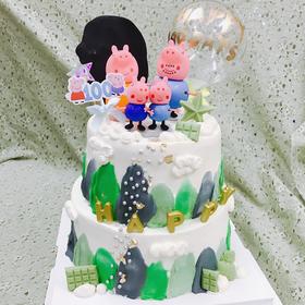 狮子家-小猪佩奇双层生日蛋糕 纪念日蛋糕 聚会 仪式感必备