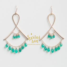 spoiledbrat jewelry 绿玉髓吊灯耳环