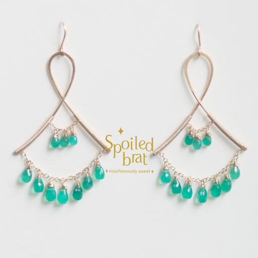 spoiledbrat jewelry 绿玉髓吊灯耳环 商品图0