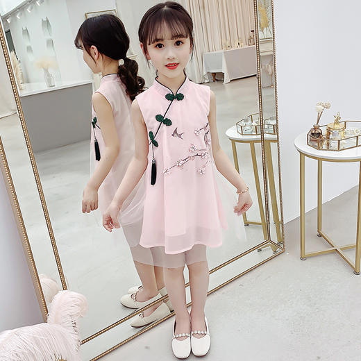 HGY-82071新品女童气质中国风 梅花旗袍连衣裙 商品图2