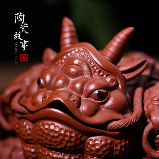 陶瓷故事紫砂牛蟾茶宠手工制可养茶桌摆件精品茶玩功夫茶道配件 商品图4
