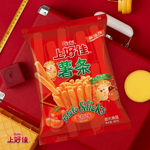 上好佳 番茄薯条 80g/袋 膨化休闲零食  西红柿味土豆条 商品图0